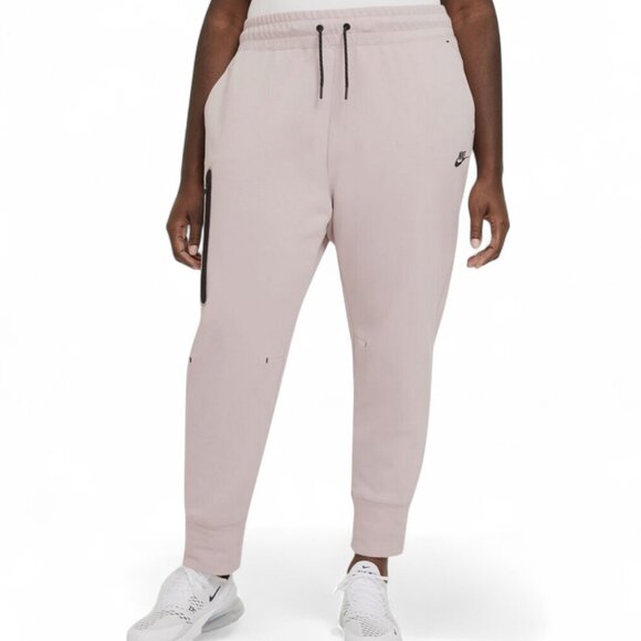 Nike Tech Fleece Joggers Pants Womens Size 2X Lightweight Warm Fleece Light Pink - Picture 1 of 10